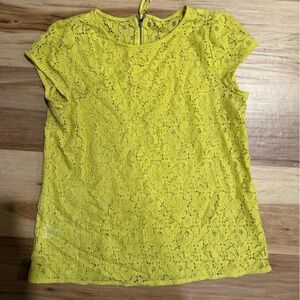 LOFT Bright Yellow Lace Blouse